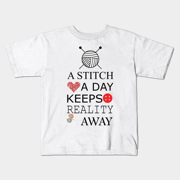A stitch a day Kids T-Shirt by hedehede